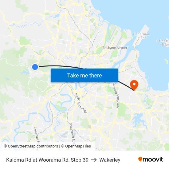 Kaloma Rd at Woorama Rd, Stop 39 to Wakerley map