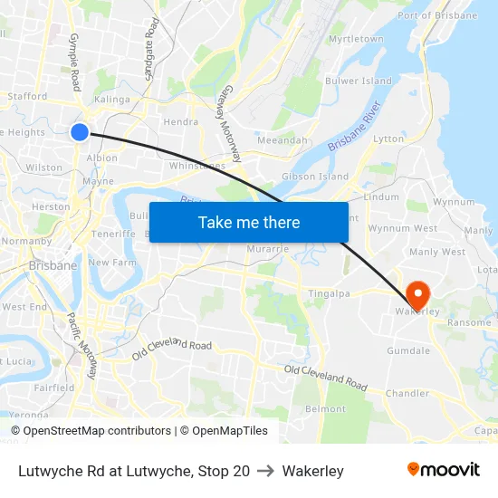 Lutwyche Rd at Lutwyche, Stop 20 to Wakerley map