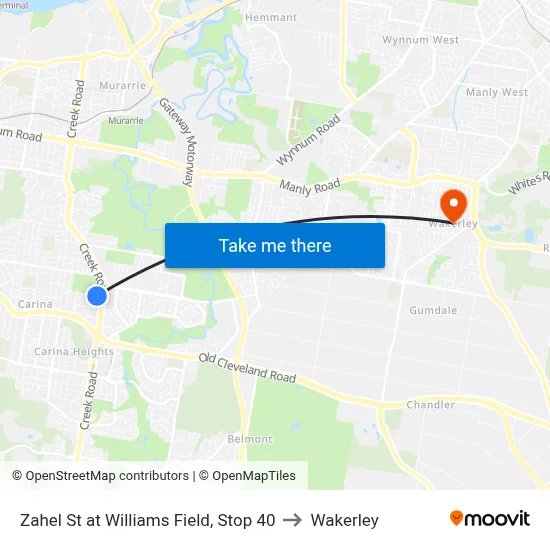 Zahel St at Williams Field, Stop 40 to Wakerley map