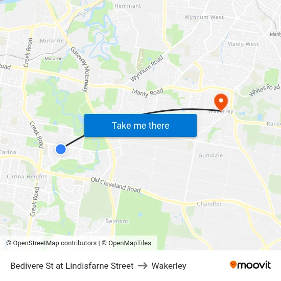 Bedivere St at Lindisfarne Street to Wakerley map