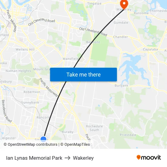 Ian Lynas Memorial Park to Wakerley map
