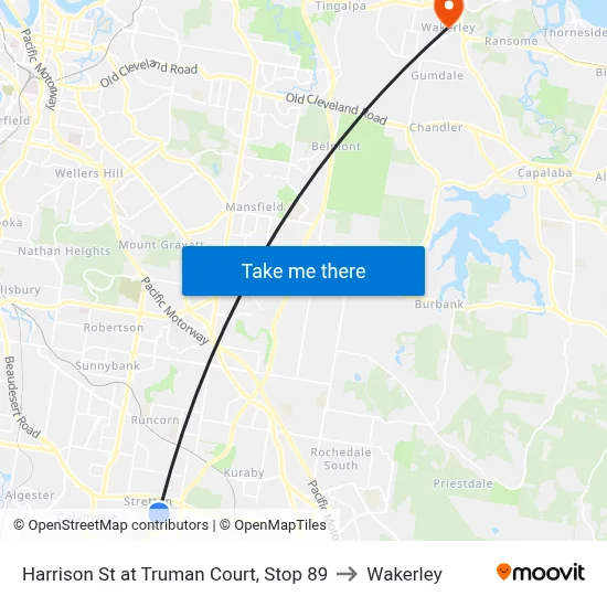 Harrison St at Truman Court, Stop 89 to Wakerley map