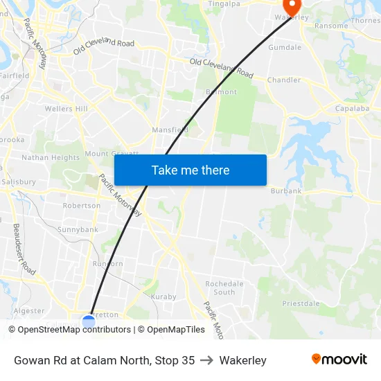 Gowan Rd at Calam North, Stop 35 to Wakerley map