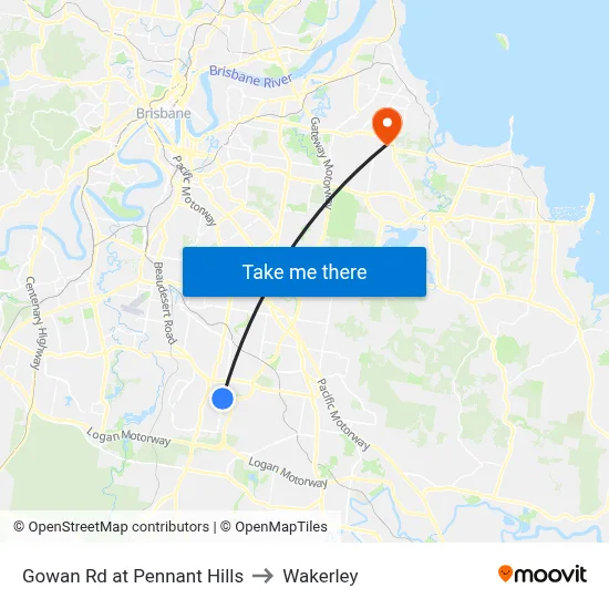 Gowan Rd at Pennant Hills to Wakerley map