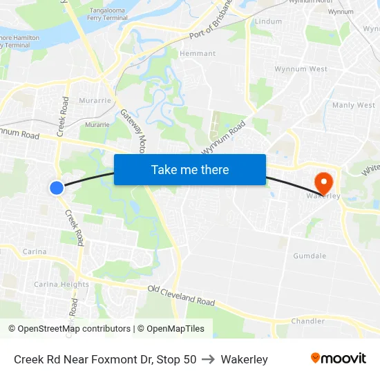 Creek Rd Near Foxmont Dr, Stop 50 to Wakerley map