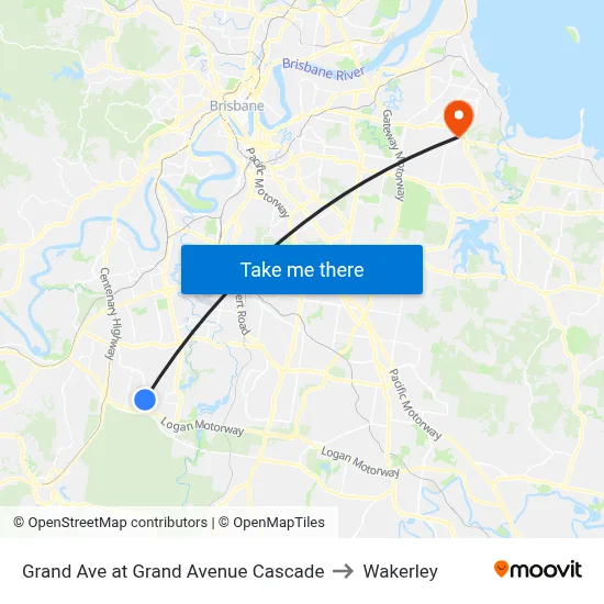 Grand Ave at Grand Avenue Cascade to Wakerley map