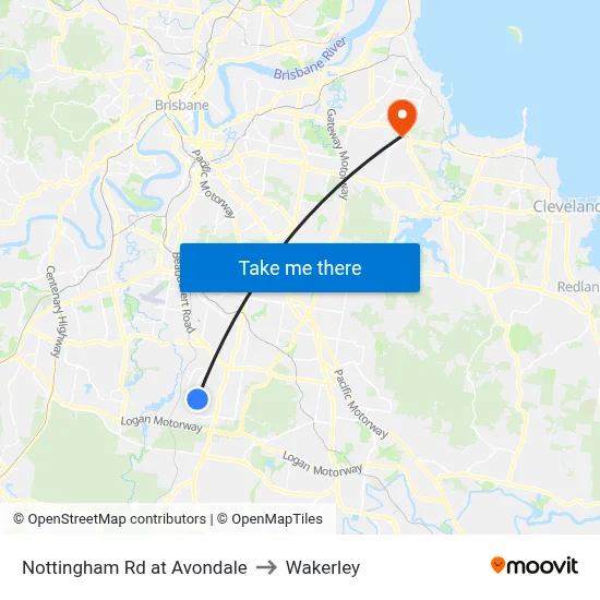 Nottingham Rd at Avondale to Wakerley map