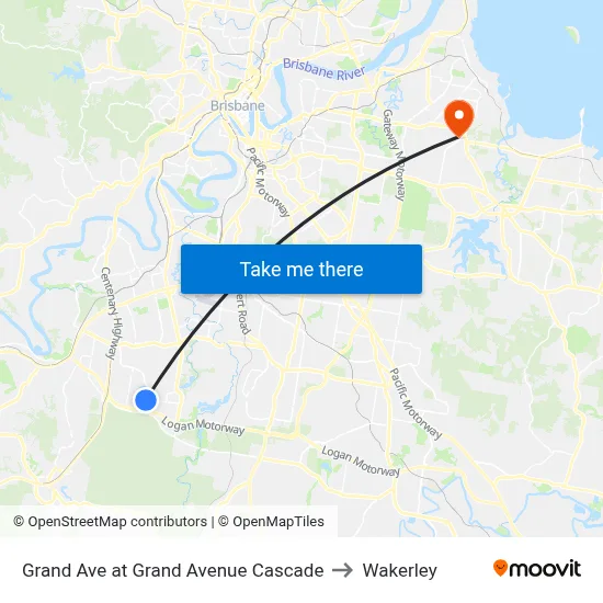 Grand Ave at Grand Avenue Cascade to Wakerley map