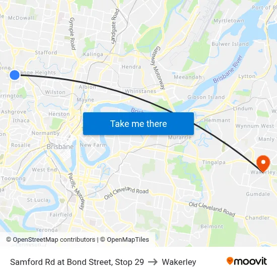 Samford Rd at Bond Street, Stop 29 to Wakerley map