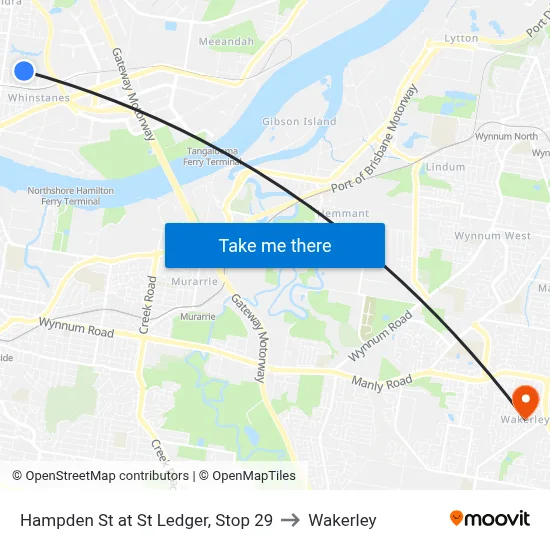 Hampden St at St Ledger, Stop 29 to Wakerley map