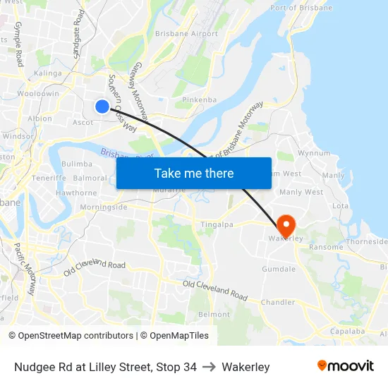 Nudgee Rd at Lilley Street, Stop 34 to Wakerley map