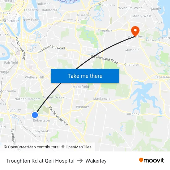 Troughton Rd at Qeii Hospital to Wakerley map