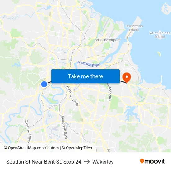 Soudan St Near Bent St, Stop 24 to Wakerley map