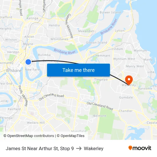 James St Near Arthur St, Stop 9 to Wakerley map