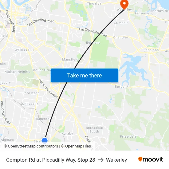 Compton Rd at Piccadilly Way, Stop 28 to Wakerley map