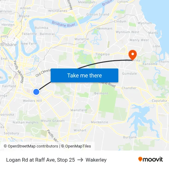 Logan Rd at Raff Ave, Stop 25 to Wakerley map
