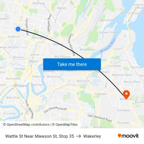 Wattle St Near Mawson St, Stop 35 to Wakerley map