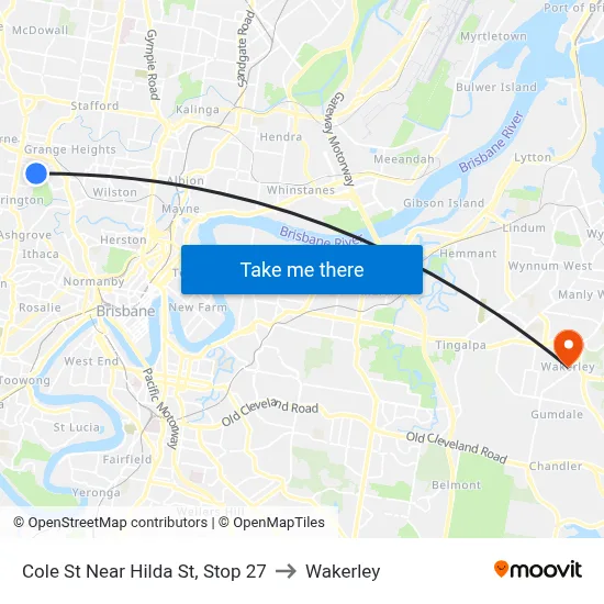Cole St Near Hilda St, Stop 27 to Wakerley map
