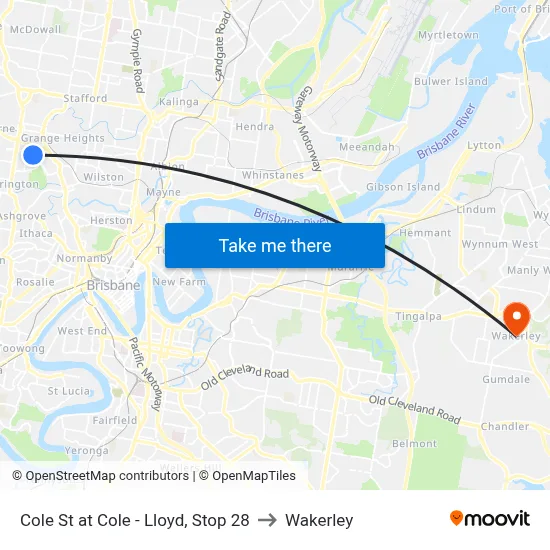 Cole St at Cole - Lloyd, Stop 28 to Wakerley map