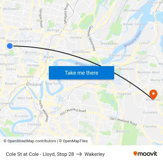Cole St at Cole - Lloyd, Stop 28 to Wakerley map