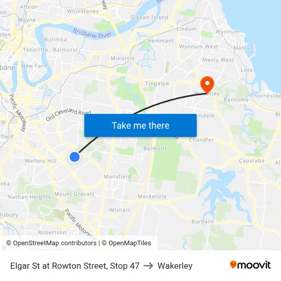 Elgar St at Rowton Street, Stop 47 to Wakerley map