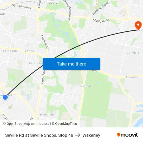 Seville Rd at Seville Shops, Stop 48 to Wakerley map