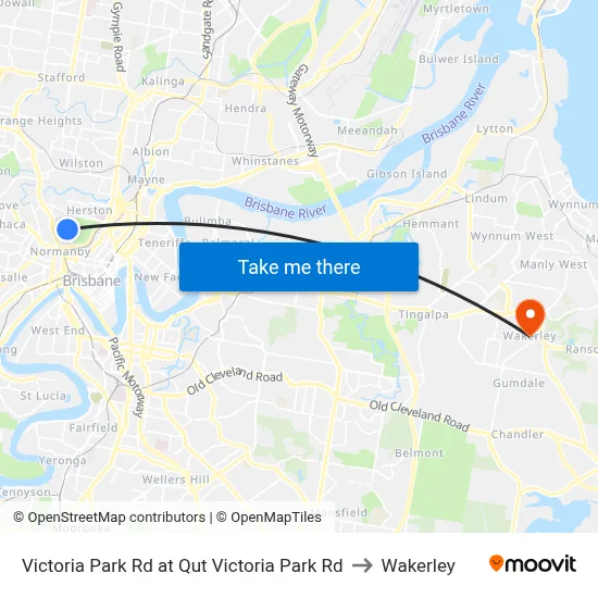 Victoria Park Rd at Qut Victoria Park Rd to Wakerley map