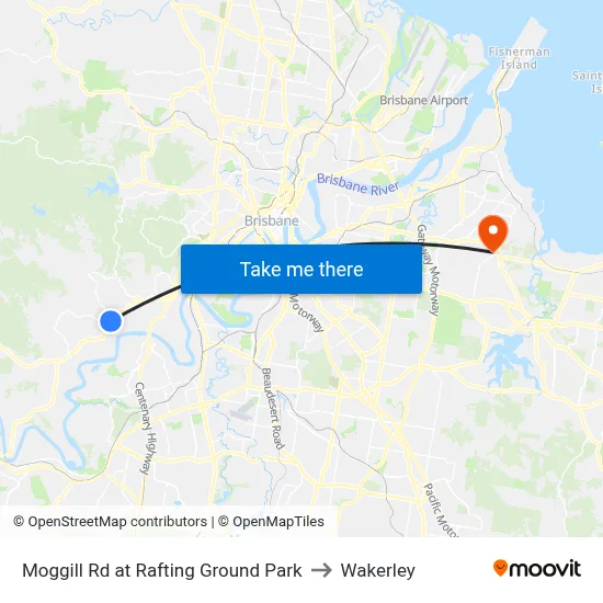 Moggill Rd at Rafting Ground Park to Wakerley map