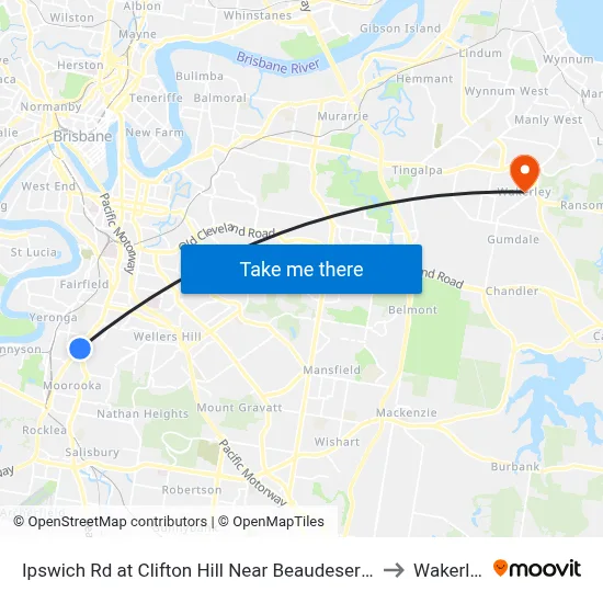 Ipswich Rd at Clifton Hill Near Beaudesert Rd to Wakerley map