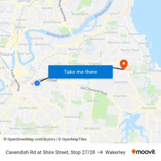 Cavendish Rd at Shire Street, Stop 27/28 to Wakerley map