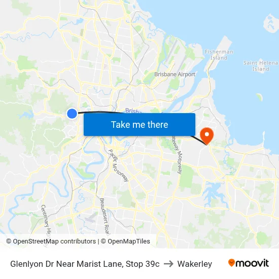 Glenlyon Dr Near Marist Lane, Stop 39c to Wakerley map