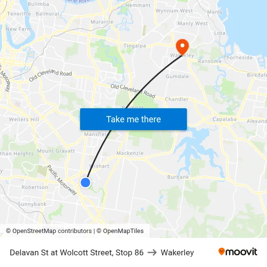 Delavan St at Wolcott Street, Stop 86 to Wakerley map