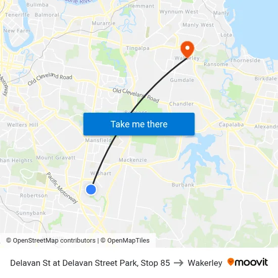 Delavan St at Delavan Street Park, Stop 85 to Wakerley map