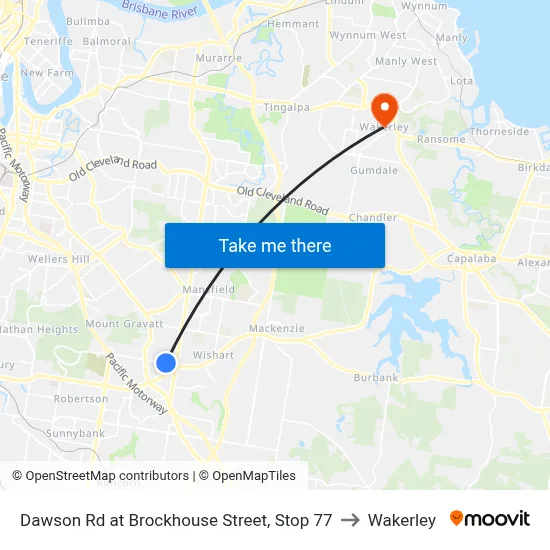 Dawson Rd at Brockhouse Street, Stop 77 to Wakerley map