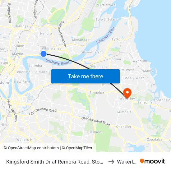 Kingsford Smith Dr at Remora Road, Stop 29 to Wakerley map