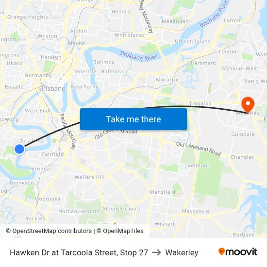 Hawken Dr at Tarcoola Street, Stop 27 to Wakerley map
