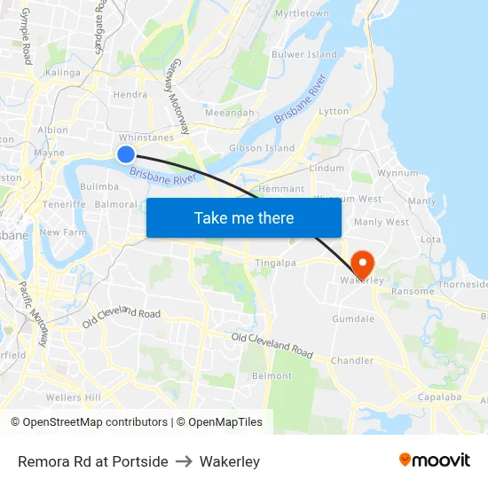 Remora Rd at Portside to Wakerley map