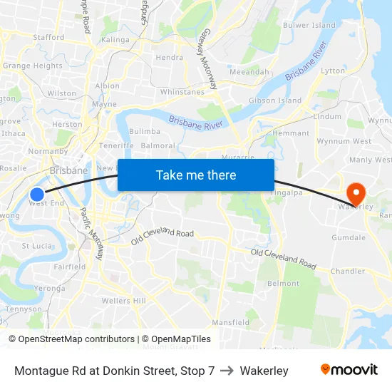 Montague Rd at Donkin Street, Stop 7 to Wakerley map