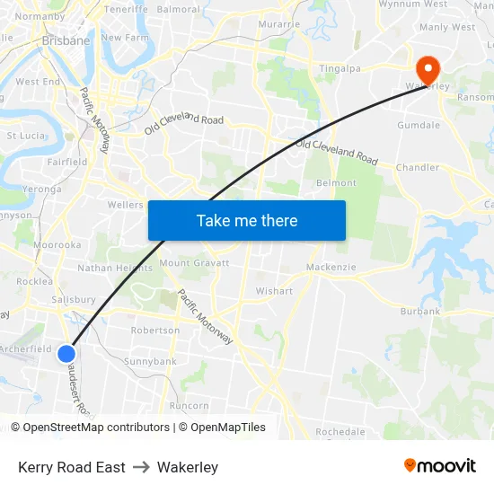 Kerry Road East to Wakerley map