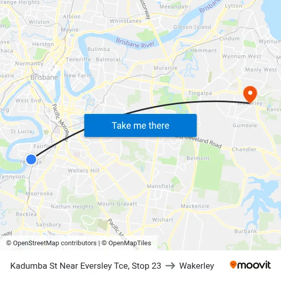 Kadumba St Near Eversley Tce, Stop 23 to Wakerley map