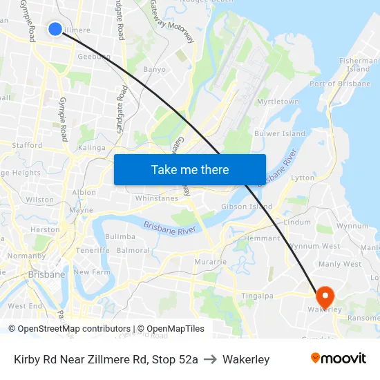 Kirby Rd Near Zillmere Rd, Stop 52a to Wakerley map