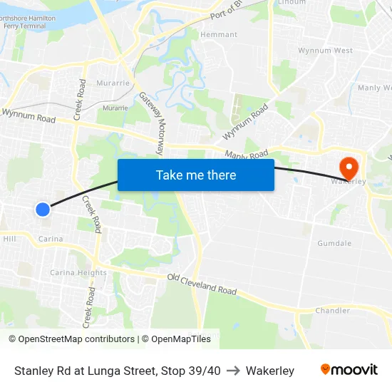 Stanley Rd at Lunga Street, Stop 39/40 to Wakerley map