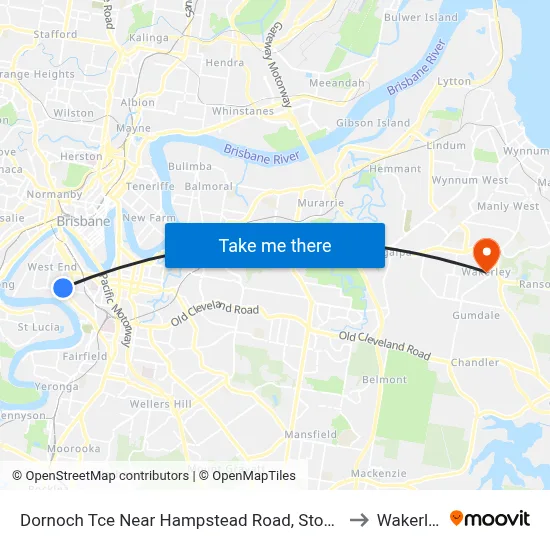 Dornoch Tce Near Hampstead Road, Stop 21 to Wakerley map
