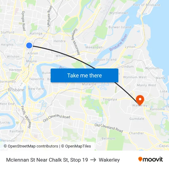 Mclennan St Near Chalk St, Stop 19 to Wakerley map