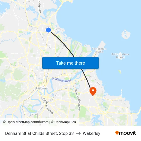 Denham St at Childs Street, Stop 33 to Wakerley map