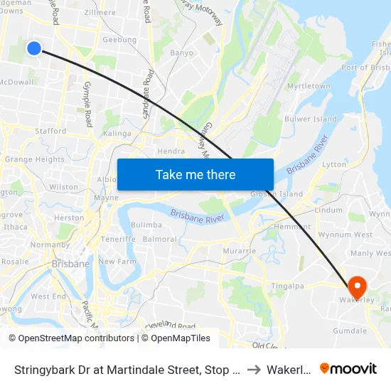 Stringybark Dr at Martindale Street, Stop 47 to Wakerley map