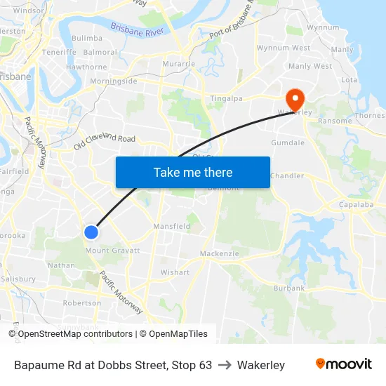 Bapaume Rd at Dobbs Street, Stop 63 to Wakerley map