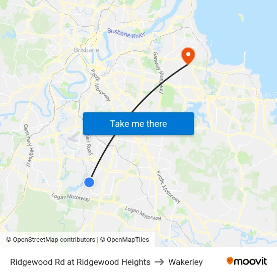 Ridgewood Rd at Ridgewood Heights to Wakerley map