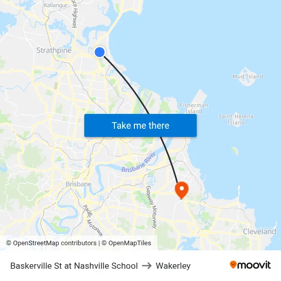 Baskerville St at Nashville School to Wakerley map