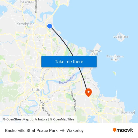 Baskerville St at Peace Park to Wakerley map